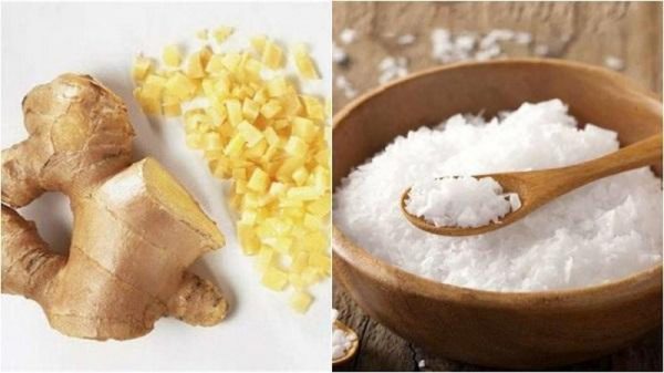 Gừng và muối làm giảm hôi chân