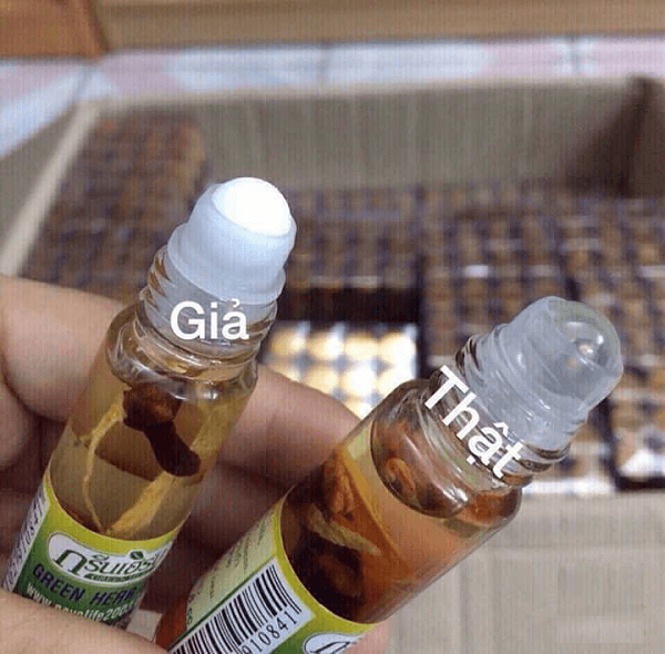 Cách phân biệt thật giả dầu thái lan Green Herb Oil
